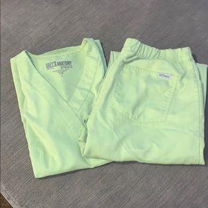 Lime Green Top and Bottom Scrub